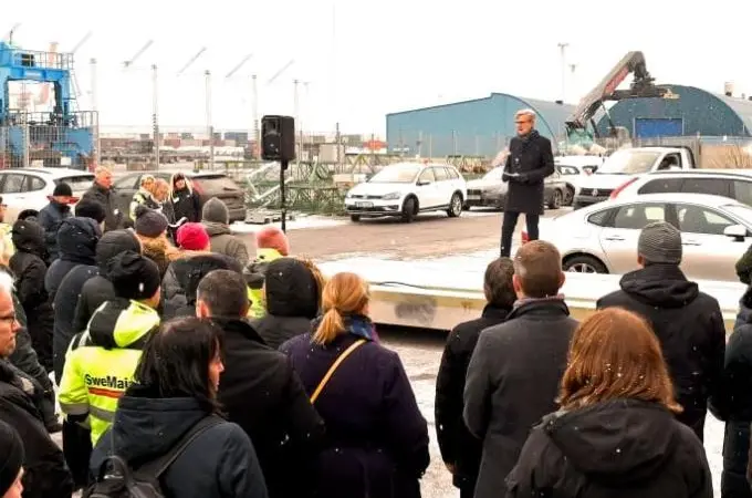 Gothenburg Port Authority Chief Executive Magnus Kårestedt held one of the official opening speeches (Photo: Port of Gothenburg)