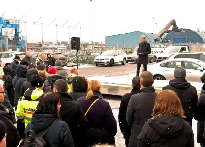 Gothenburg Port Authority Chief Executive Magnus Kårestedt held one of the official opening speeches (Photo: Port of Gothenburg)