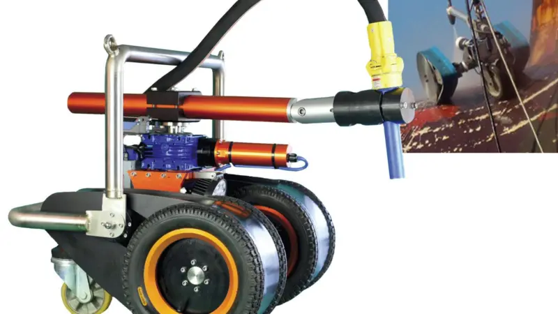 The TorboMate Crawler can even get up and around inclined surfaces