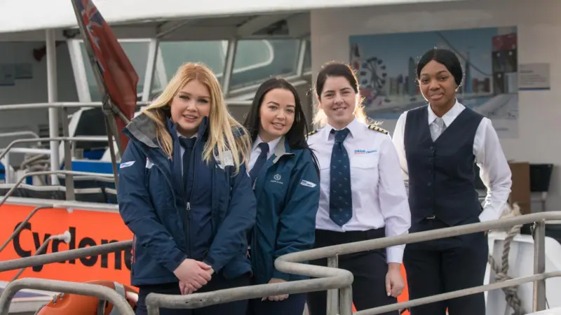 Ms McGlinchey was joined by mate Ellie Wooldridge and relief mate, Emma Lewis on the RB1 route from Woolwich to Battersea Power Station