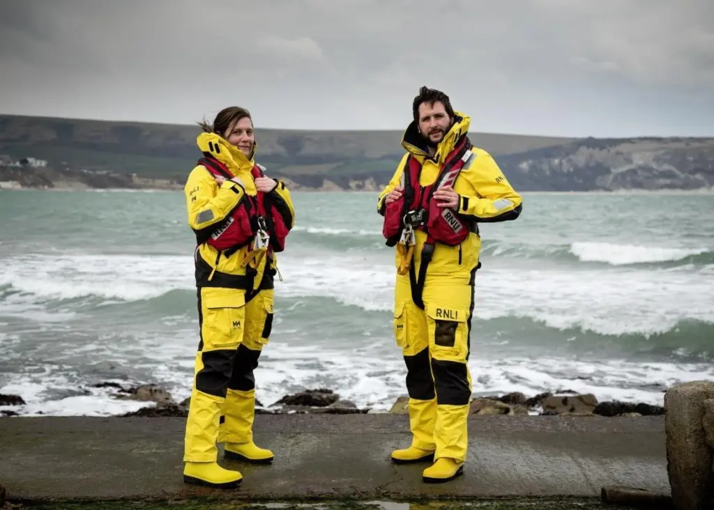 Swanage RNLI volunteers in the new Helly Hansen kit