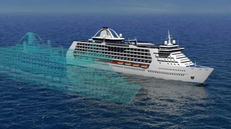 A digital twin is a digital copy of a real ship