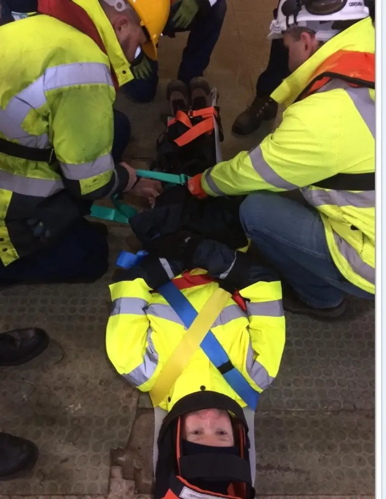 Saviour Stretchers were put to the test during training at the Port of Milford Haven