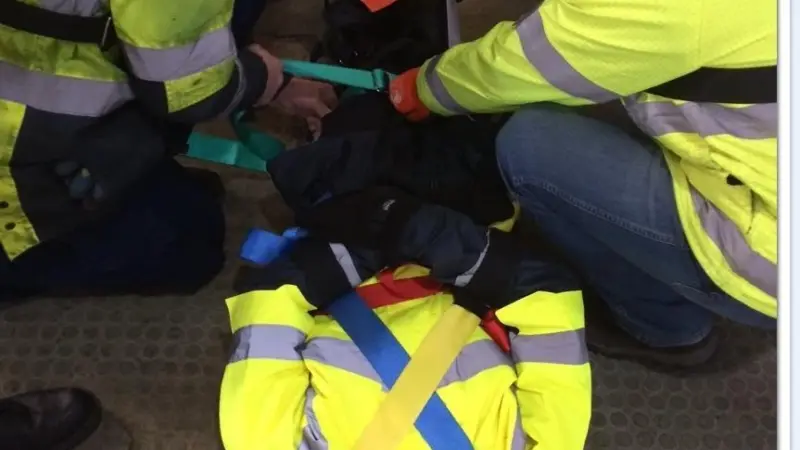 Saviour Stretchers were put to the test during training at the Port of Milford Haven
