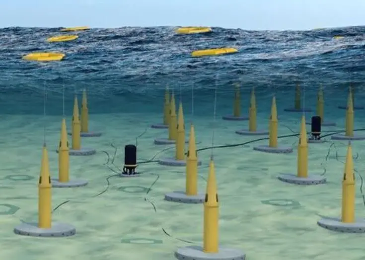 Seabased WEC S2.7 array, designed to efficiently extract power from swell waves of 1-to-3 metres high