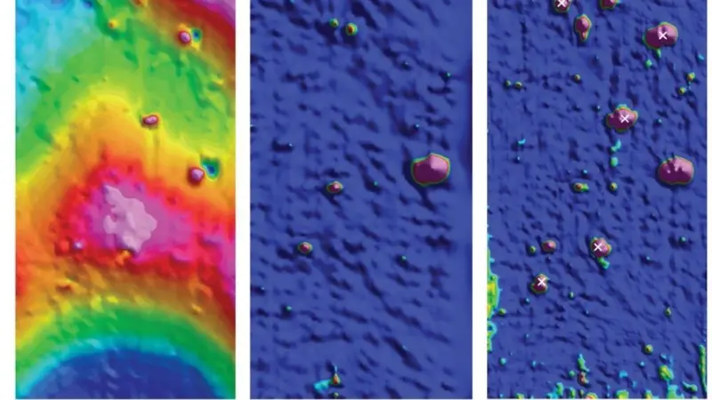 Images from left to right: Total field, pre-seeded, and post-seeded