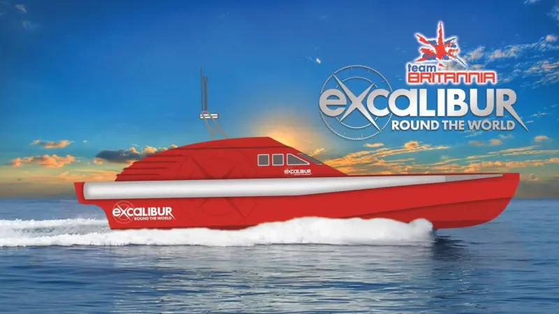 Team Britannia is a multi-million pound British bid to design and build the fastest and most fuel-efficient semi-wave slicing powerboat to circumnavigate the globe