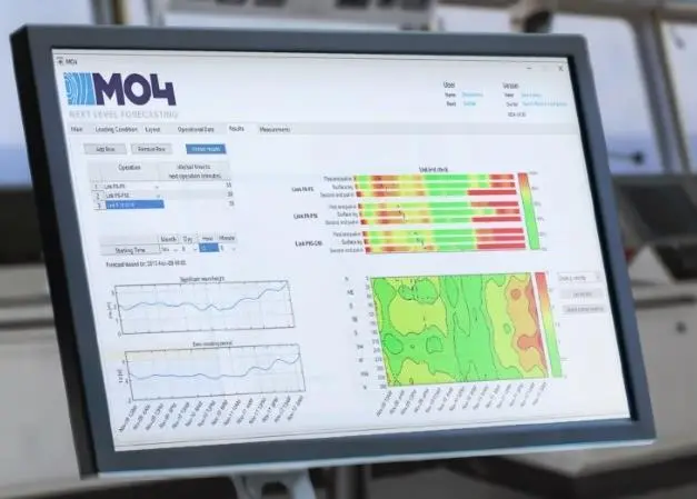 The device uses state-of-the-art ship motion algorithms combined with the world’s best weather models