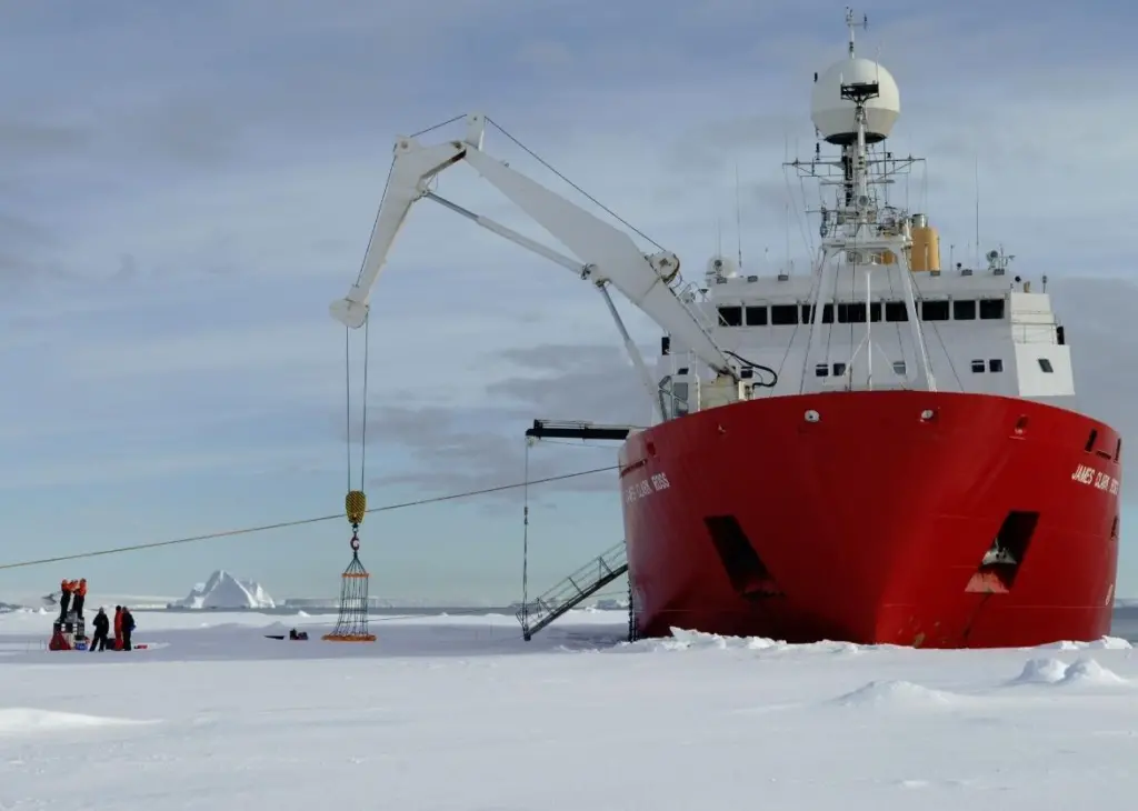 The Royal Research Ship (RRS) 'James Clark Ross' will transport the scientific team to the Fram Strait Region