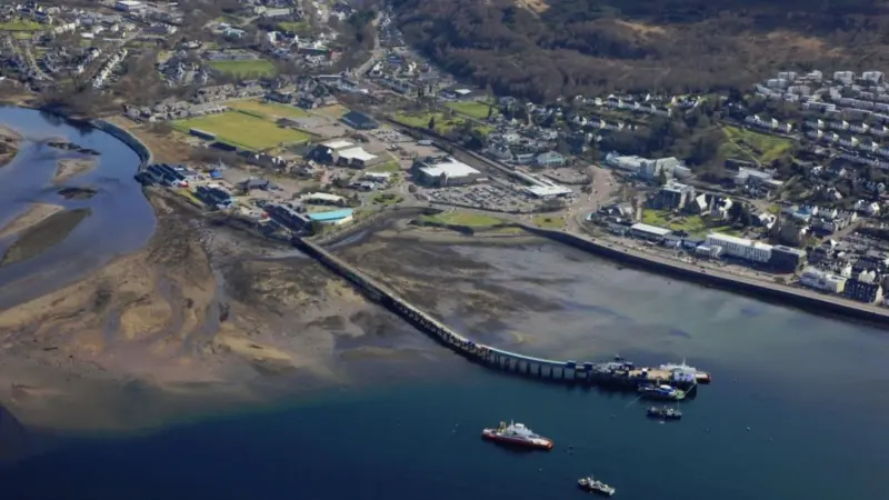 Aerial view of The Underwater Centre and Loch Linnhe