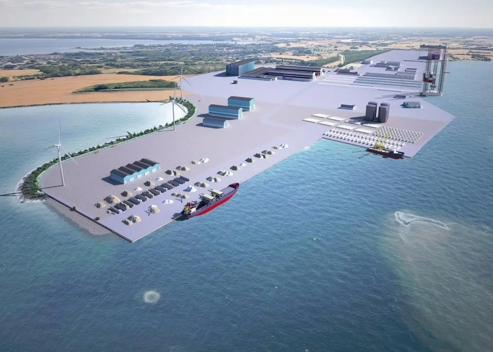 The new land area for the port will be created by infilling the area with sand, soil and gravel