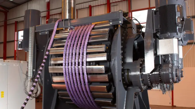 Parkburn’s 75t  fibre winch - 150t version launched in May 2018.  Photo: Parkburn