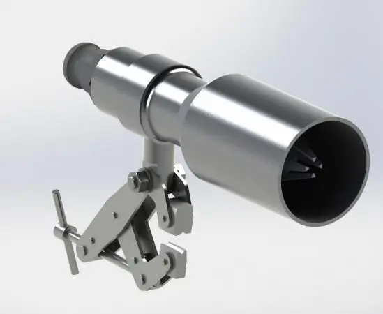 The AFEDO nozzle creates an even waterfall of droplets effectively sized for oil spill dispersal