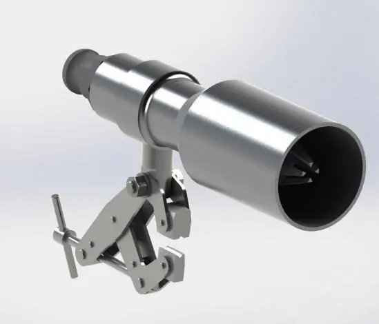 The AFEDO nozzle creates an even waterfall of droplets effectively sized for oil spill dispersal