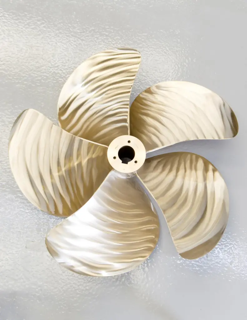 The designs were tested in a virtual world using over 20 million data points to replicate real world conditions and to understand the flow of water around the propeller