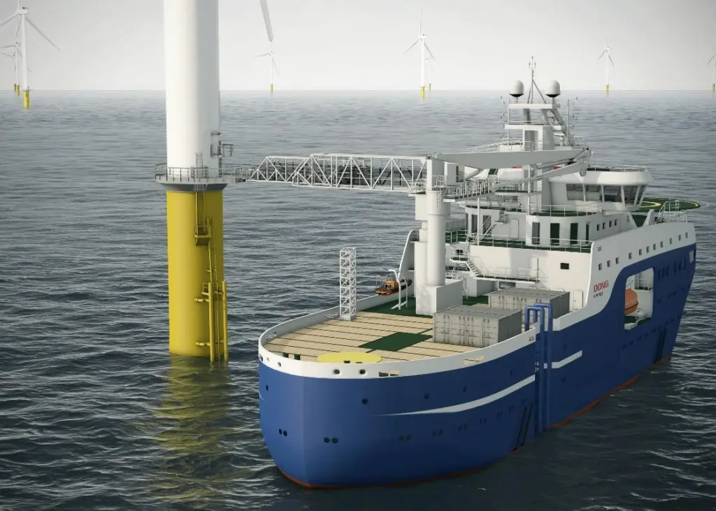 SOV on contract with Ørsted AS (former DONG energy). (Image: Salt Ship Design)