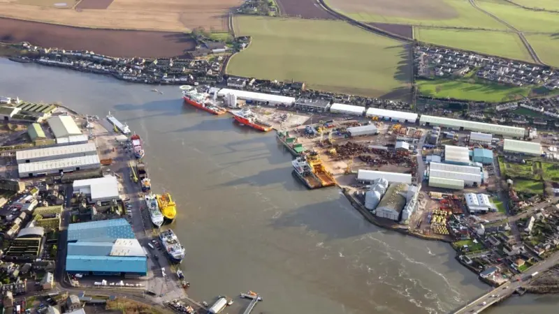 Aerial view of Montrose Port