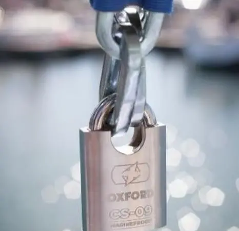 Oxford Marineproof padlocks use S304 Stainless Steel body and cylinder components