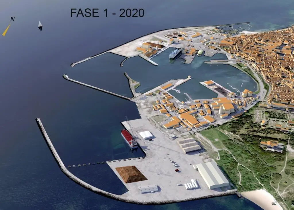 Graphic showing the first phase of the port development