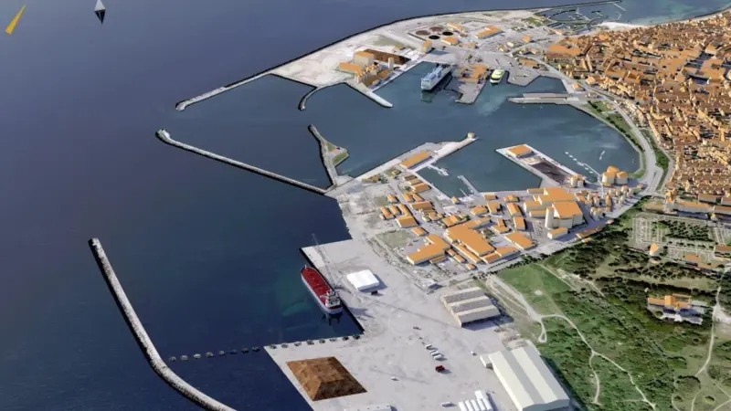Graphic showing the first phase of the port development