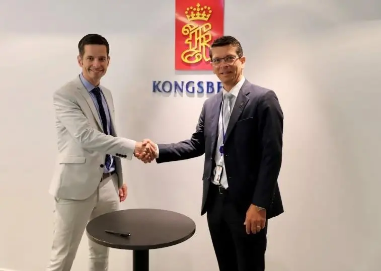 Kongsberg CEO Geir Håøy (right) and Tristan Halford-Maw, Deputy Director, M&A Rolls-Royce