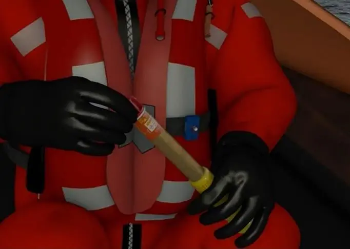 Part of an instructional WesCom animation for one of its Pains Wessex handheld flares
