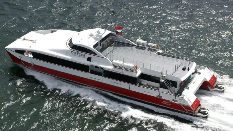 Like its sister vessels, Red Jet 7 uses waterjets rather than propellers to aid manoeuvrability (pictured Red Jet 4) Photo: Red Funnel