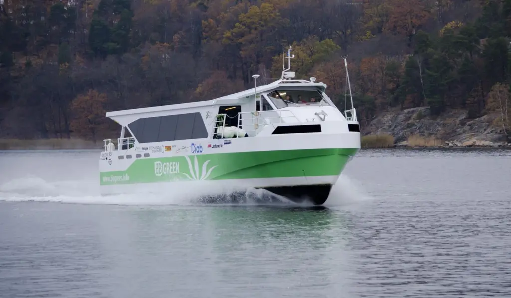 ‘FC Green’ will have the same 28 kn cruising speed as ‘BB Green’. Photo: Green City Ferries