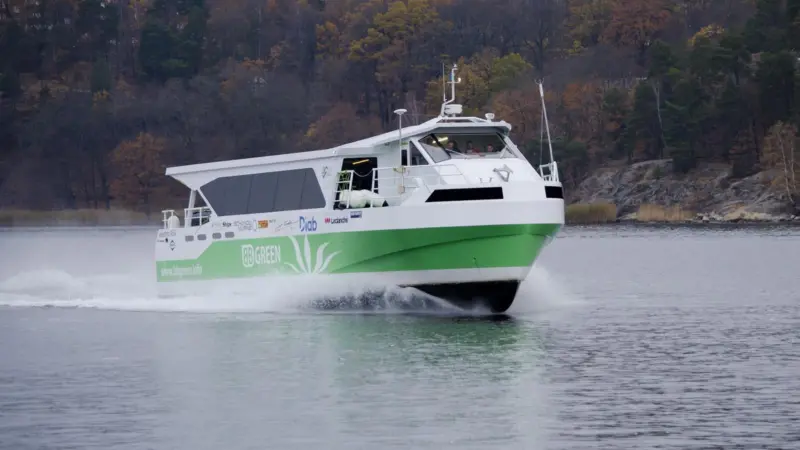 ‘FC Green’ will have the same 28 kn cruising speed as ‘BB Green’. Photo: Green City Ferries
