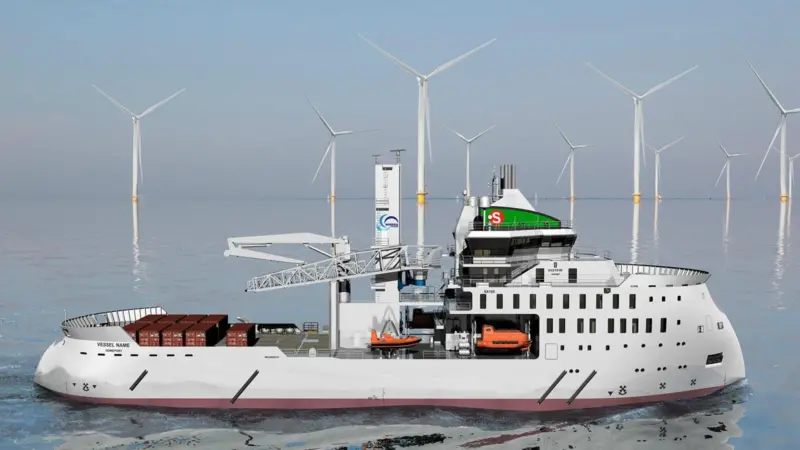 The vessel has been modified to fulfil the GE Renewable Energy tender requirements Photo: Ulstein