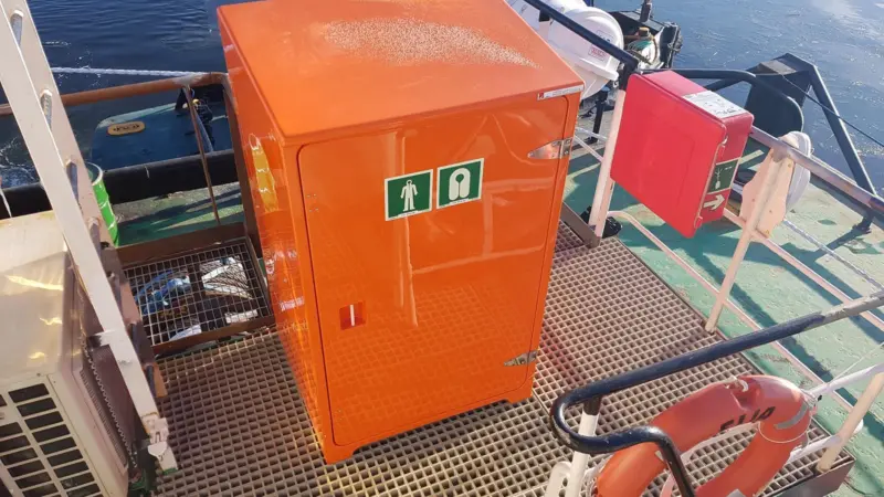 JoBird has supplied one JB08FE fire equipment cabinet for the Fangio II oil spill recovery vessel Photo: JoBird