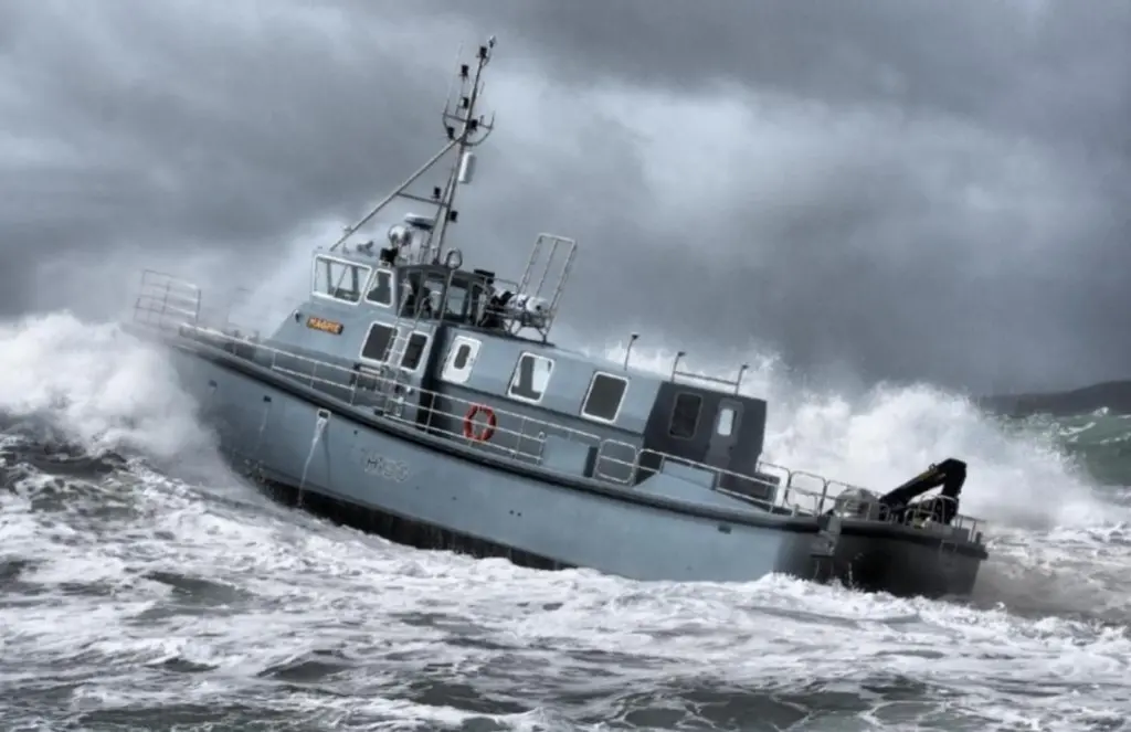 'HMS Magpie' in rough water trials off Ireland's Atlantic coast