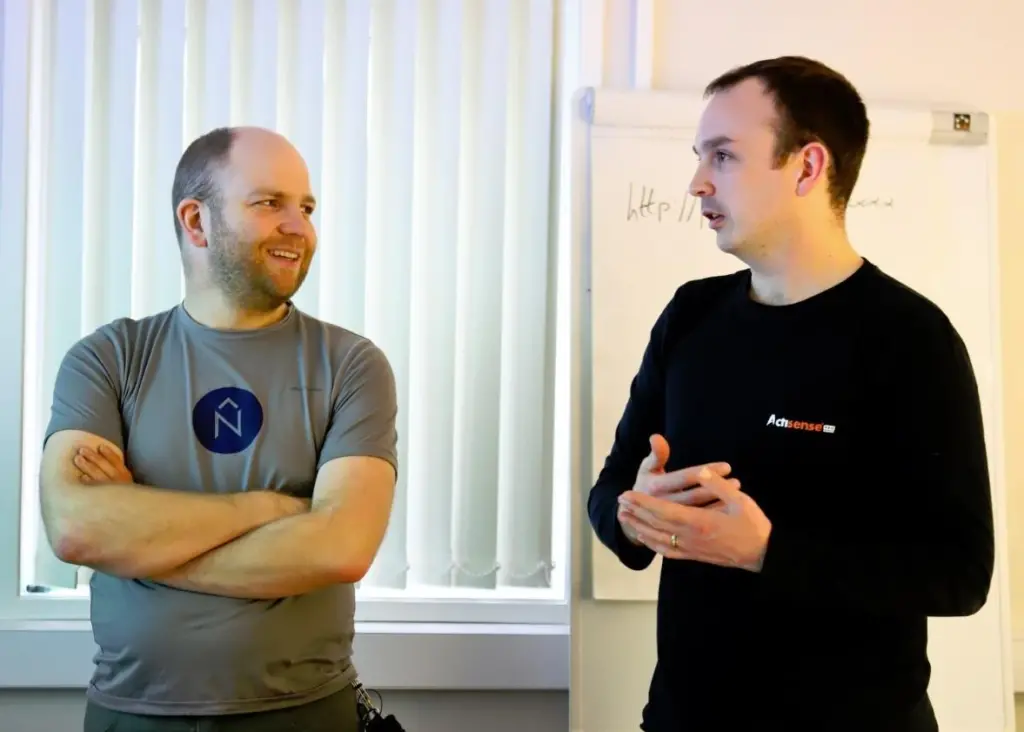L-R Piotr Cywinski, Senior Engineer at Navinord & Owen Vachell,  Actisense Technical Support Engineer and Training Coordinator