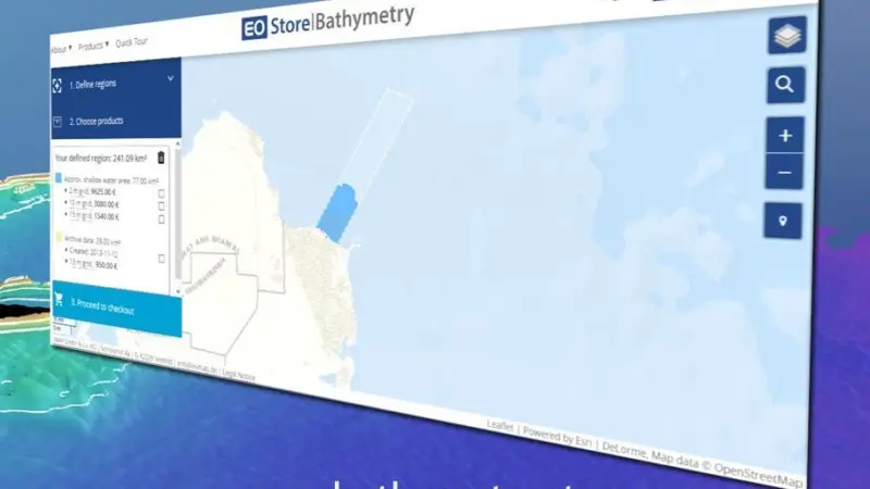The EOStore Bathymetry provides rapid access to search for and request high quality data Photo: EOMAP