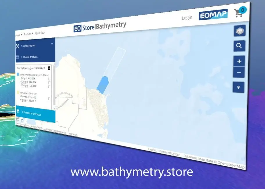 The EOStore Bathymetry provides rapid access to search for and request high quality data Photo: EOMAP