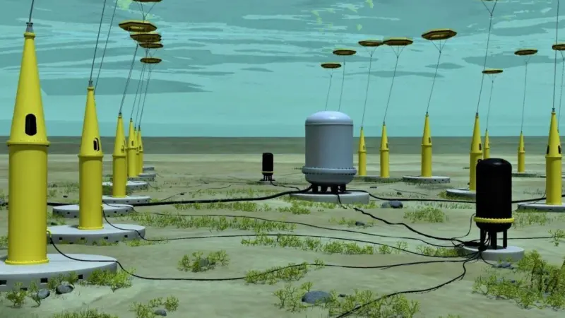 Undersea view of a potential Seabased array