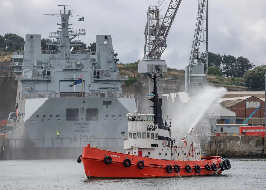 The 39,000 tonne vessel 'RFA Tideforce' will undergo a four month programme of works before entering service in 2019 Photo: Charlotte Graham