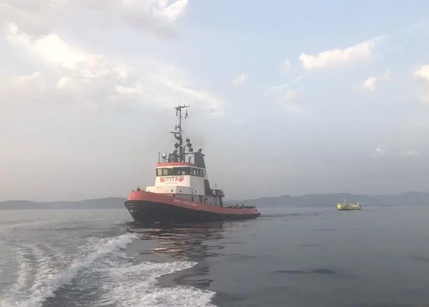 ATIR device being towed north from Vigo in Spain (Photo: Magallanes Renovables)
