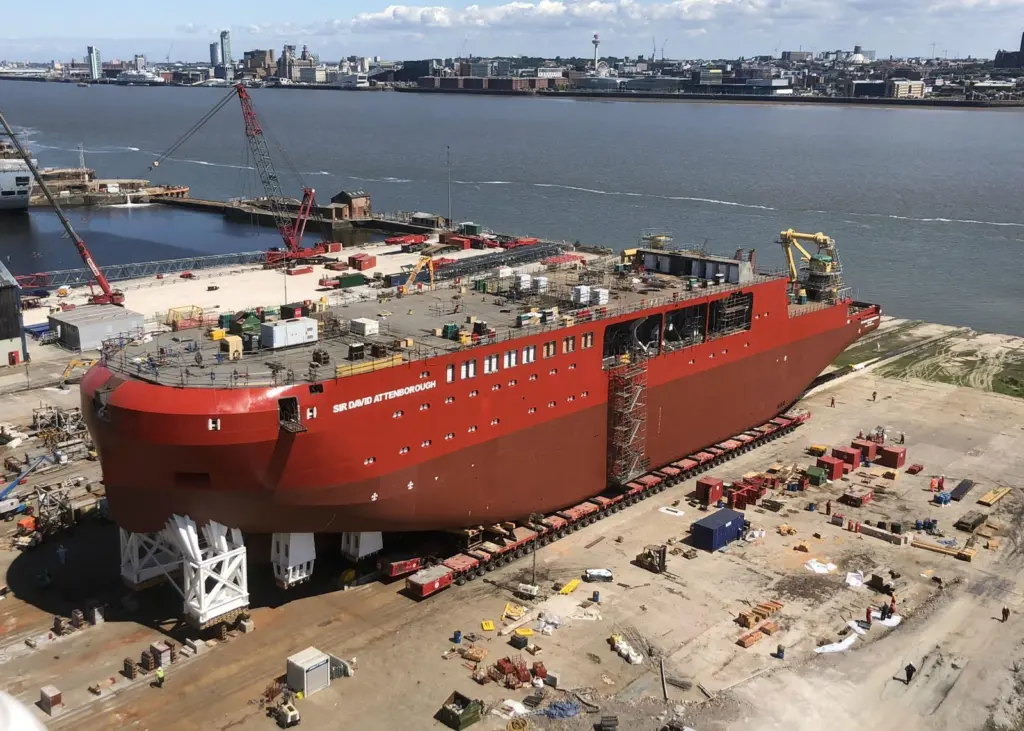 The ship was launched at Cammell Laird by Sir David Attenborough in July Photo: Intermarine