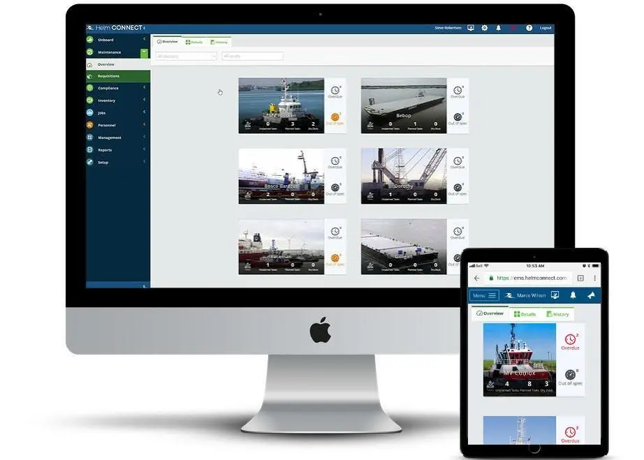 Helm CONNECT the most widely-used marine software in the North American market Photo: Helm Operations