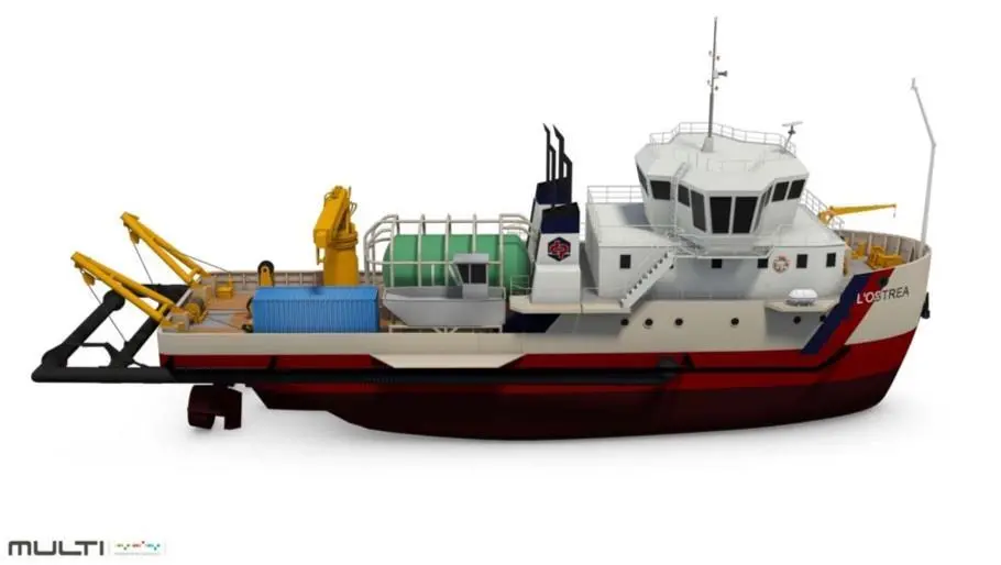 The dredger will be the first new dual-fuel construction of its type in France Photo: Barillec Marine
