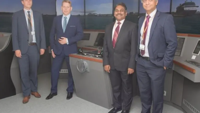 Lars Lippuner, Head of Commercial Operations, Warsash School of Maritime Science and Engineering; Alex Ponomarev, Area Sales Manager, Wärtsilä; Muhammad Shafique, Senior Lecturer, Warsash School of Maritime Science and Engineering; Syamantak Bha...