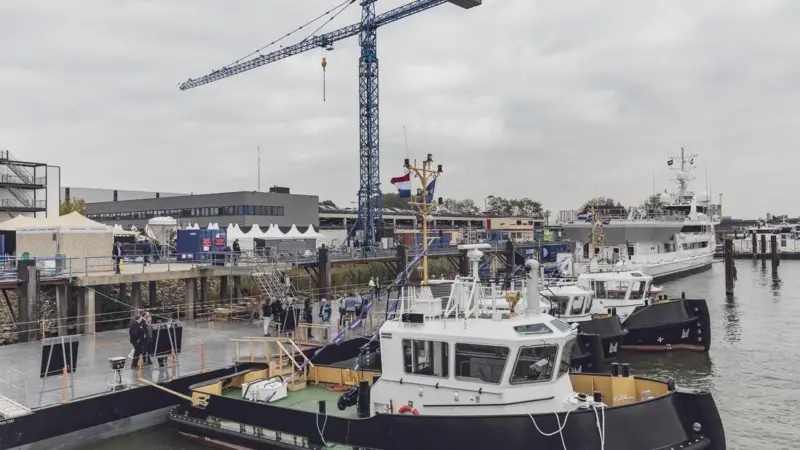 The workboats ranged in size from ten-metre Stan Launches and Stan Tugs up to a 72-metre Stan Pontoon