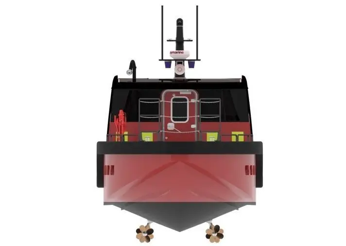 The boat is equipped with IPS drives and a deep V-hull