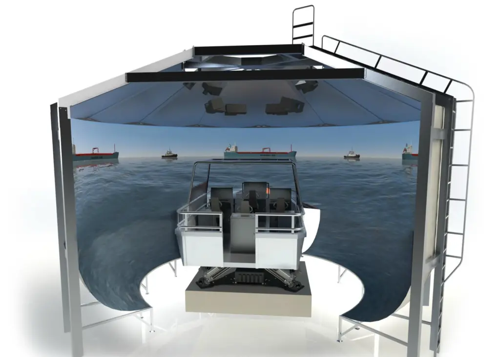The simulator delivery to Singapore Police Coast Guard includes four high speed craft simulators replicating different boat types Photo: Kongsberg