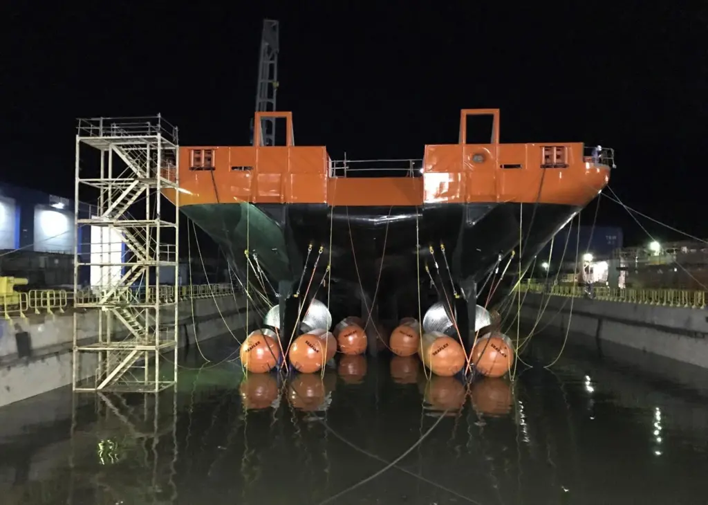 The hull and lower decks of the Australian Antarctic Division’s (AAD) new icebreaker Nuyina were constructed in the dry dock at Damen’s Galati Shipyard Photo: Seaflex