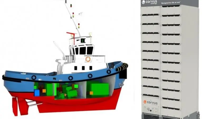 Corvus batteries for world's first all-electric tug