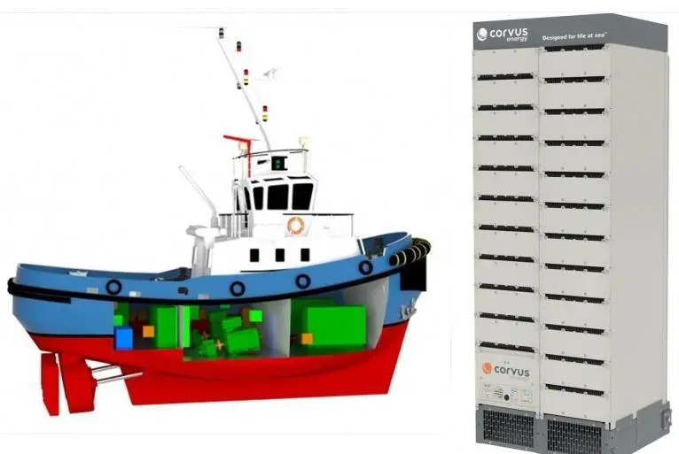 Corvus batteries for world's first all-electric tug