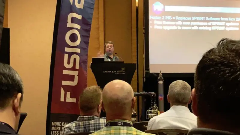 Edd Moller presents Fusion 2 on launch day during OSEA 2018 in Singapore