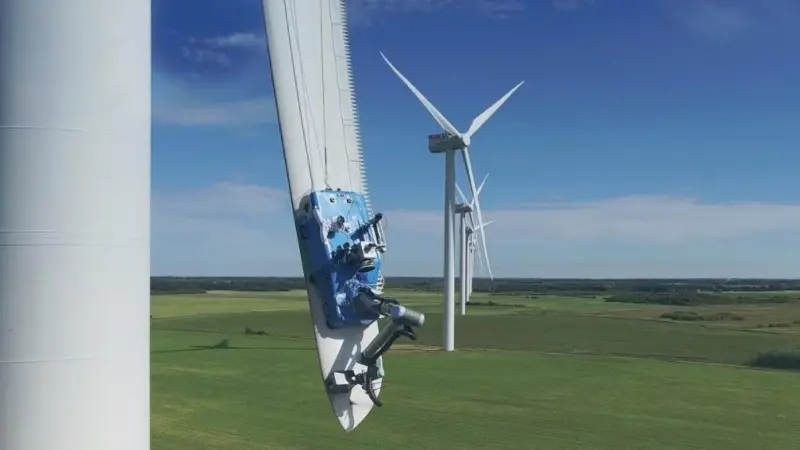 The Rope Robotics solution, using a robot to carry out the inspection and repair work is expected to reduce both the time and costs in blade maintenance and repair